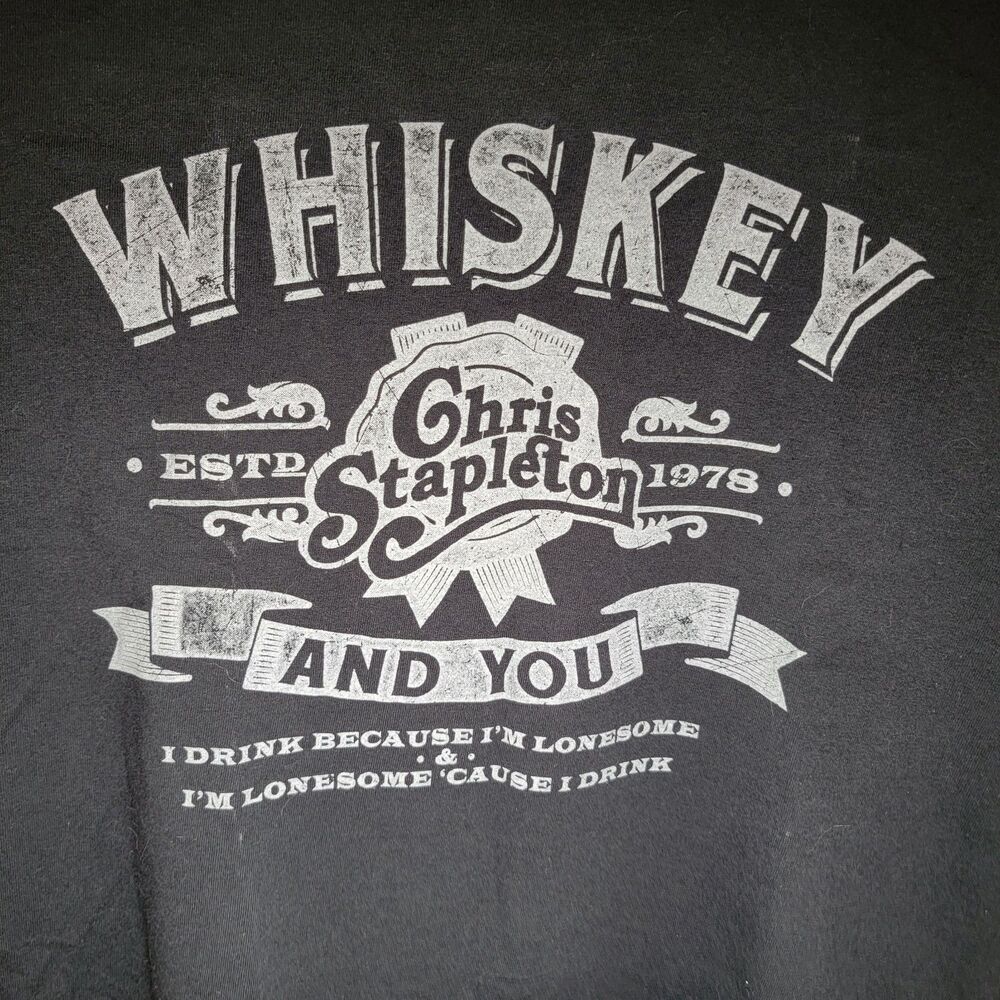 Chris Stapleton Tee "Whiskey And You" Short Sleeve Black - Size Large